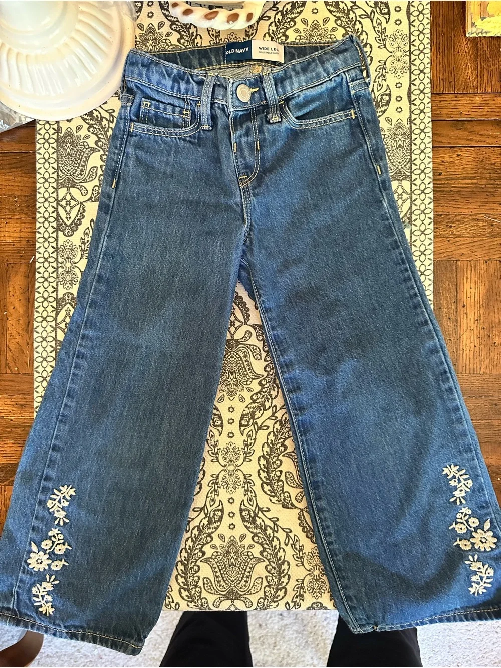 Old Navy Girls Blue Embroidered Flare Jeans